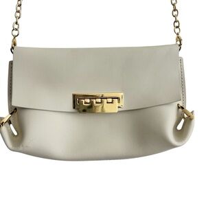 ZAC Zac Posen Cream Leather Crossbody Bag